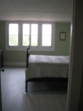Anchorage, second floor double bedroom; windows look out on Eggemoggin Reach