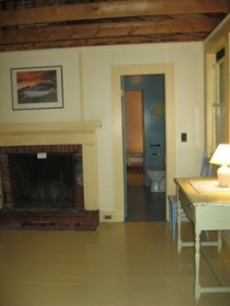 Cabin, front bedroom with fireplace