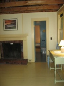 Cabin, front bedroom with fireplace